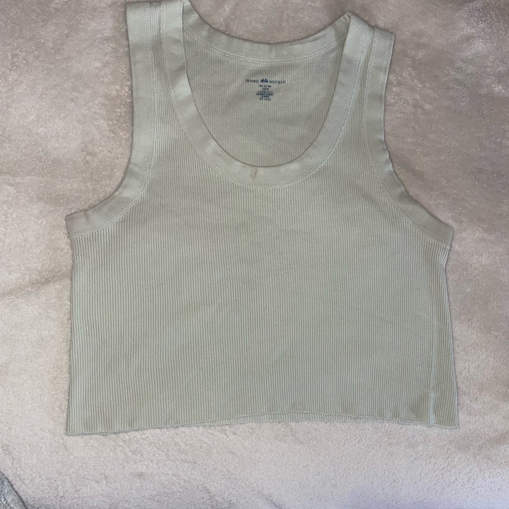 Brandy Melville Ribbed Tank Top - Light Cream